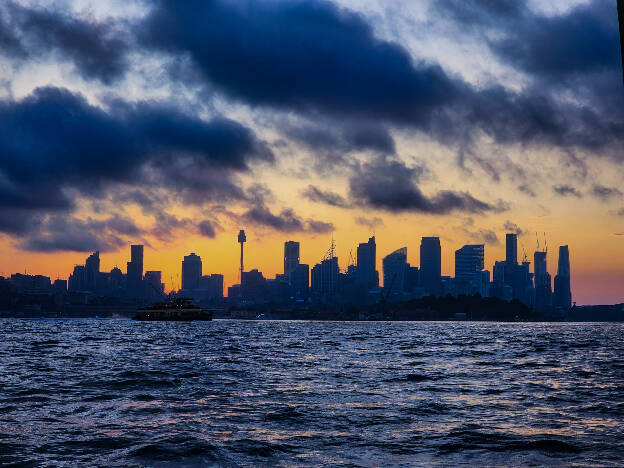 Sydney skyline from the water